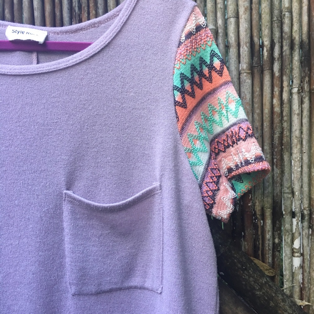 Style Rack Embroidered Sleeve Tee - Picture 4 of 7